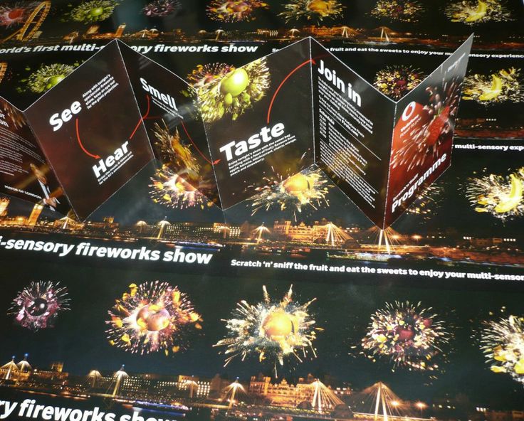 Fruity firework scented leaflet